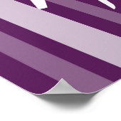 紫のビクトリアンレディストライプーと蝶 ポスター (角)