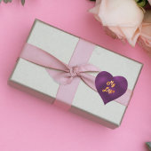 紫のビジネスロゴハート ハートシール