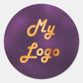 紫のビジネスロゴ ラウンドシール (正面)