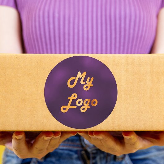 紫のビジネスロゴ ラウンドシール