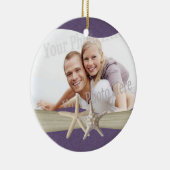 紫のビーチヒトデ写真 セラミックオーナメント (右)