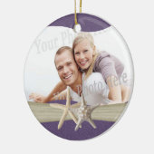 紫のビーチヒトデ写真 セラミックオーナメント (左)