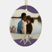 紫のビーチヒトデ写真 セラミックオーナメント (右)