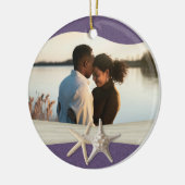 紫のビーチヒトデ写真 セラミックオーナメント (左)