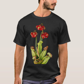 紫のピチャ植物 – Sarracenia Purpurea- Tシャツ