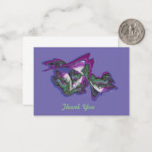 紫のピンクとペリウィンクル ノートカード (正面/裏面インサイチュ)