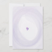 紫のピンクに羽ばたいた蝶の誕生日 招待状 (裏面)