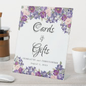 紫のピンクのフローラギフトとカー結婚ド 台座サイン (インサイチュ)