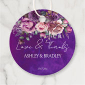 紫のピンクのヴィンテージバラエレガントなウェディングヨ フェイバータグ (正面)