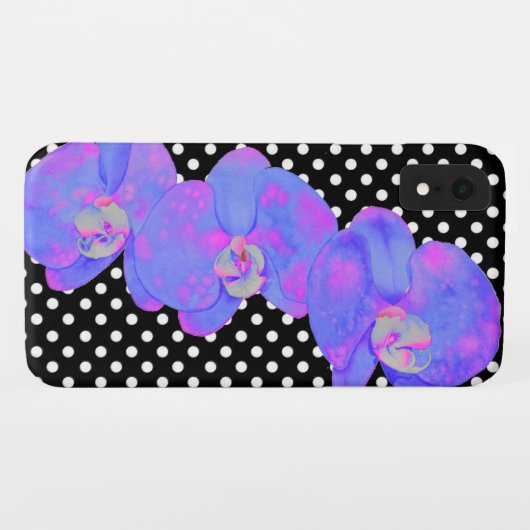 紫のピンクの水の色オーキッド絵画ズ、水玉模様 Case-Mate iPhoneケース (裏面(横))