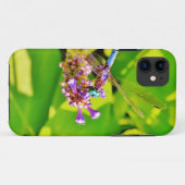 紫のピンクの花に虹色のトンボ Case-Mate iPhoneケース (裏面(横))