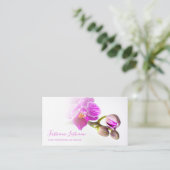 紫のピンクの蘭の花が白く消える！ 名刺 (スタンド正面)