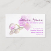 紫のピンクの蘭の花が白く消える！ 名刺 (裏面)