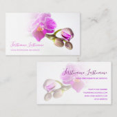 紫のピンクの蘭の花が白く消える！ 名刺 (正面/裏面)