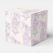 紫のピンクの鳥あなた感謝していの結婚式の引き出物ボックス フェイバーボックス (裏面サイド)