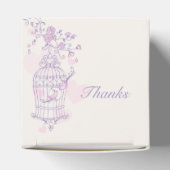 紫のピンクの鳥感謝していあなたのハート結婚式の引き出物ボックス フェイバーボックス (上部)