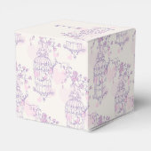 紫のピンクの鳥感謝していあなたのハート結婚式の引き出物ボックス フェイバーボックス (裏面サイド)