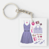 紫のファッションセット キーホルダー (正面)