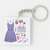 紫のファッションセット キーホルダー (裏面)