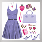 紫のファッションセット ポスター (正面)