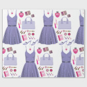 紫のファッションセット ラッピングペーパー (フラット)