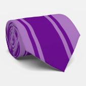紫のファンキーストライプ模様 ネクタイ (ロール)