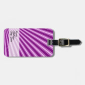 紫のファンキー太陽の背景 ラゲッジタグ (正面横)