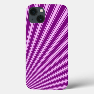 紫のファンキー太陽光線の背景 iPhone 13ケース