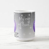 紫のファンシークリスマスオーナメントコーヒーマグ コーヒーマグカップ (中央)