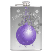 紫のファンシークリスマス飾りフラスコ フラスク (正面)
