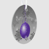 紫のファンシークリスマス飾り オーナメント (正面)