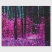 紫のファンタジーを持つ神秘的な葉森林 ラッピングペーパー (フラット)