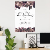 紫のファンタジー結婚の歓迎ポスターのサイン ポスター (ホームオフィス)