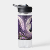 紫のファンタジー馬の月の花 ウォーターボトル (右面)