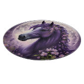 紫のファンタジー馬の月の花 カッティングボード (角)