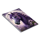 紫のファンタジー馬の月の花 ノートブック (右側)