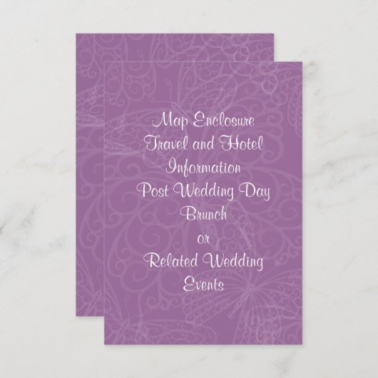 紫のフィリーバタフライエンクロージャカード エンクロージャーカード (正面/裏面)