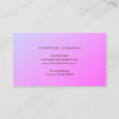 紫のフェイクグラデーションの金ゴールドフォイル蝶 名刺 (裏面)