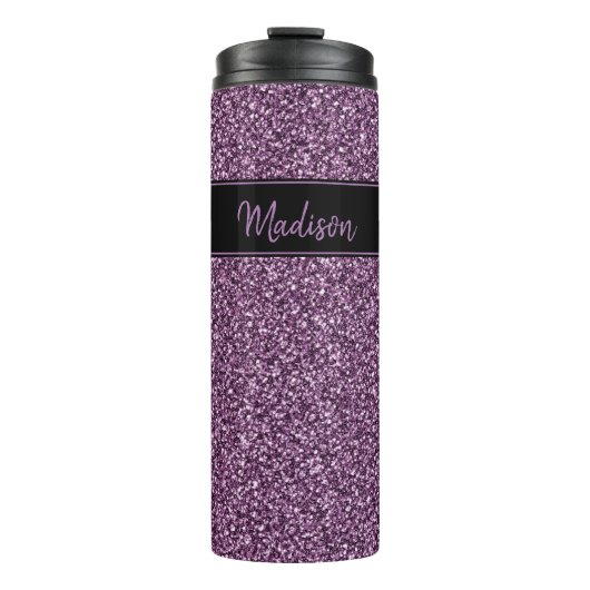 紫のフェイクグリッターきらめくテクスチャ名 タンブラー (正面)