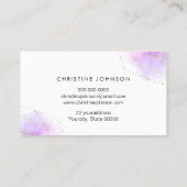 紫のフェイクグリッターの水彩 名刺 (裏面)