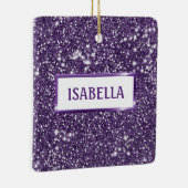 紫のフェイクグリッターテクスチャの名前 セラミックオーナメント (右)