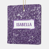紫のフェイクグリッターテクスチャの名前 セラミックオーナメント (左)