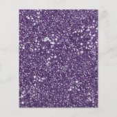 紫のフェイクグリッターテクスチャの外観とカスタム文字 チラシ (裏面)