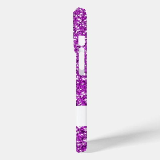 紫のフェイクグリッター模様の名前 Case-Mate iPhoneケース (裏面 / 左)