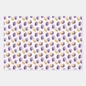 紫のフェイク金ゴールド ラッピングペーパーシート (正面)