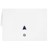 紫のフェスティバルクリスマスツリーグリーティングカード (裏面横)