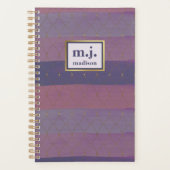 紫のフェミニンフェイクブラシストロークの金ゴールド プランナー手帳 (正面)