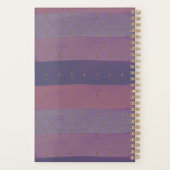 紫のフェミニンフェイクブラシストロークの金ゴールド プランナー手帳 (裏面)