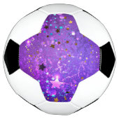 紫のフォイル（星付き） サッカーボール (回転)