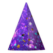 紫のフォイル（星付き） パーティーハット (裏面)